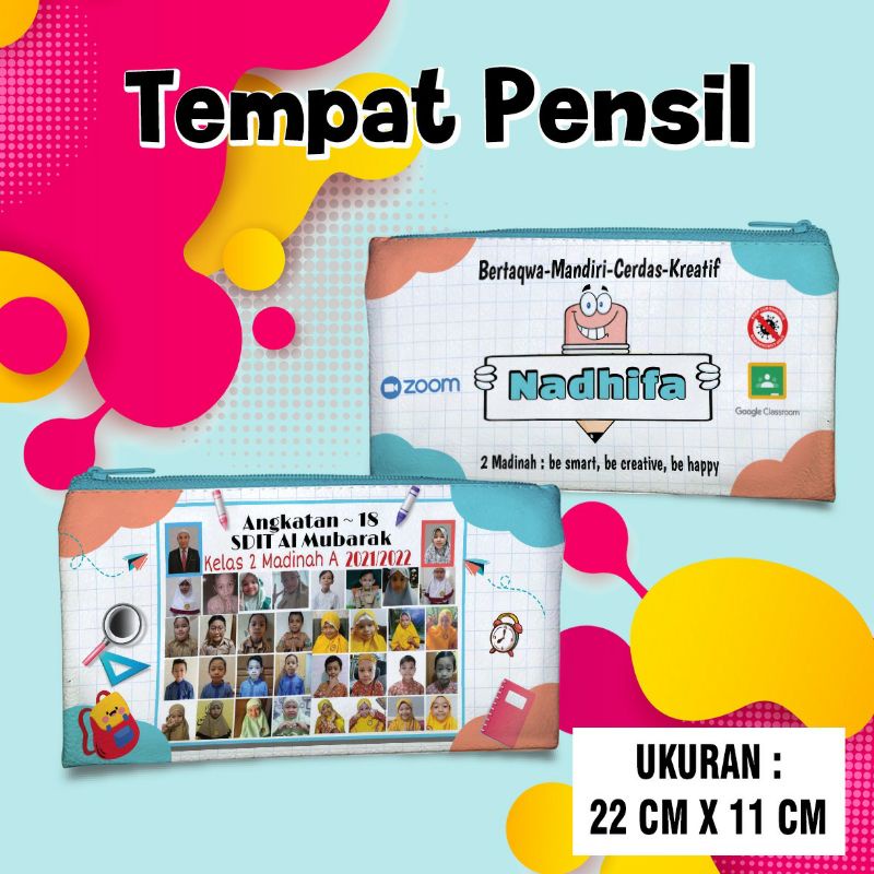 

Tempat pensil souvenir ulang tahun wisudawan custom free desain murah