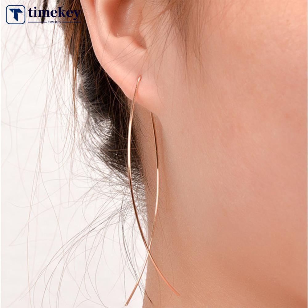 Timekey 1 Pasang Anting Tusuk Gantung Desain Ikan Gaya Simplepunkunik Untuk Wanita A1K3