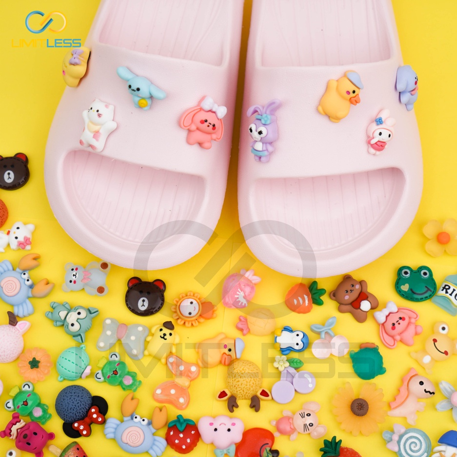 Sandal Slop Anak Unisex Anti Slip Sendal Anak STIKER 3D Clay Sandal Karet Anak Perempuan Laki Laki Casual