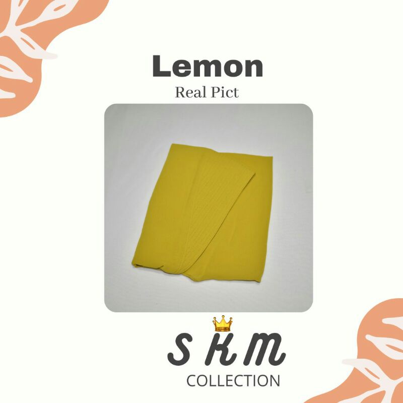 khimar instan LV ceruty beby doll premium hijab/ jilbab / kerudung LV ceruty dua layer premium-lemon
