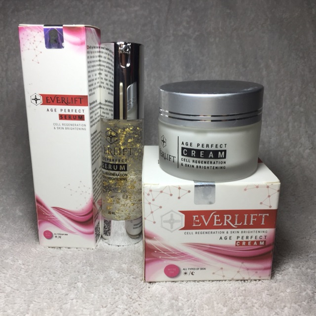 Paket everlift serum dan cream siang malam original.