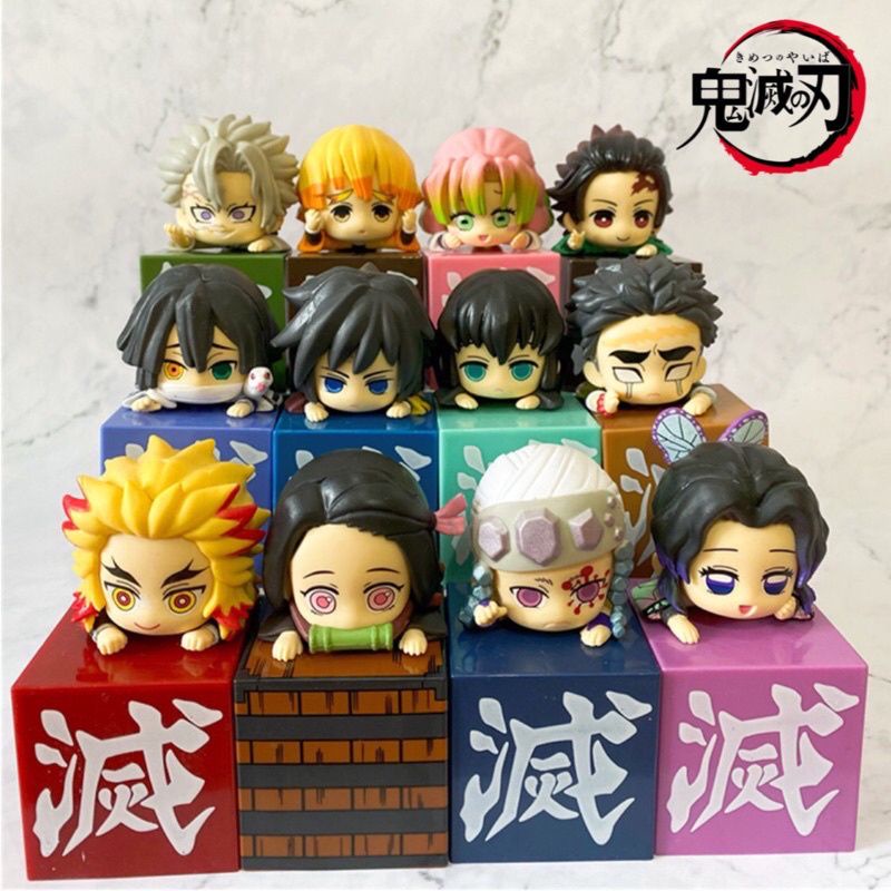 10cm Demon Slayer Mini Figure Tanjiro Nezuko Zenitsu Rengoku Shinobu Mitsuri Obanai Ornaments