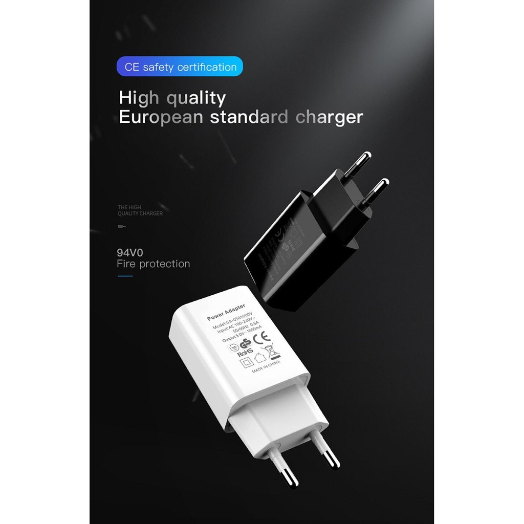 UL FCC GS CE Certified USB AC Power adapter High Quality 5V 1A EU Plug Charger