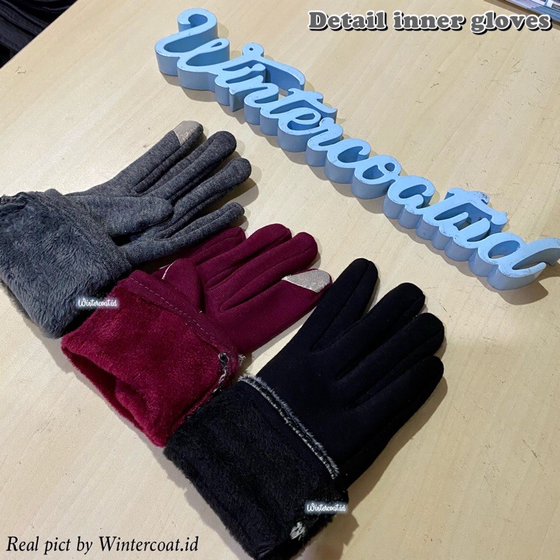 Sarung tangan musim dingin cewek wanita import Korea winter gloves women hangat touch screen pita