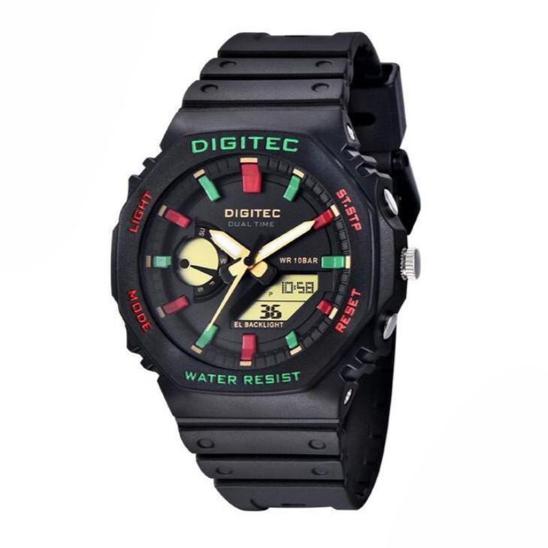 Jam Tangan Pria Digitec DA 2119 / Digitec 2119 / DA 2119 Double Time Digital Analog Water Proff Rubber