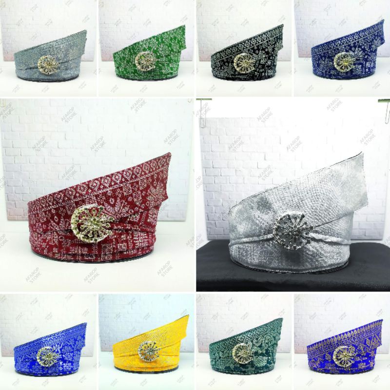 TANJAK/TENGKOLOK/DESTAR SONGKET PREMIUM ASLI MELAYU DEWASA | IKAT KEPALA MELAYU | MODEL TANJAK KREASI JOHOR-RIAU