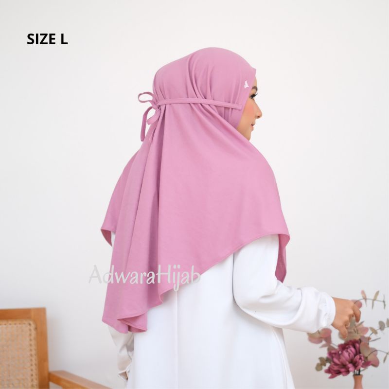 ADWARA HIJAB Jilbab Bergo Tali Kaos L Premium / Hijab Bergo Instan Tanpa Pet Bahan Tebal dan Adem