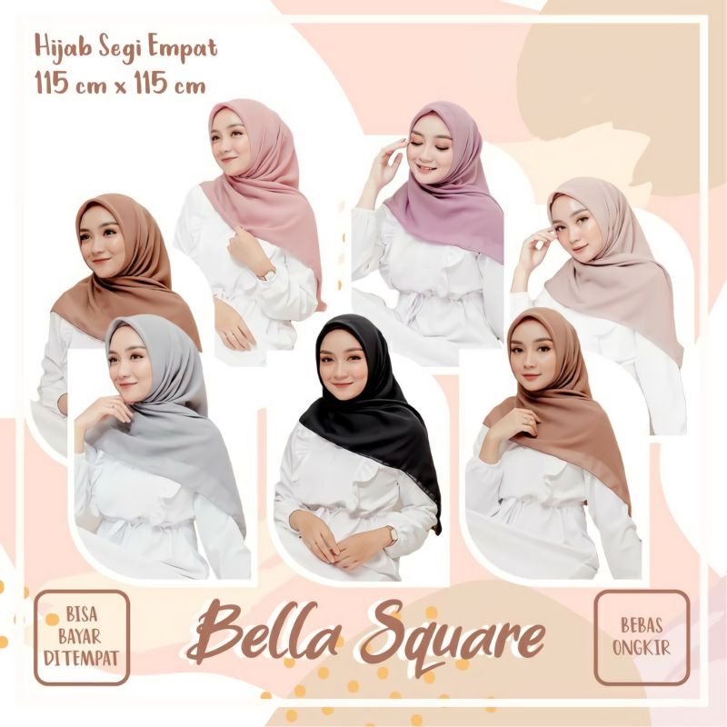 HIJAB SQUARE HIJAB SEGI EMPAT JILBAB POLOS VIRAL KERUDUNG POLLYCOTTON