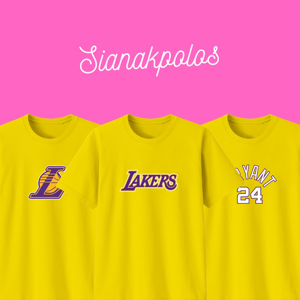  FREE ONGKIR BISA COD Baju  Kaos  LAKERS Kuning Remaja  