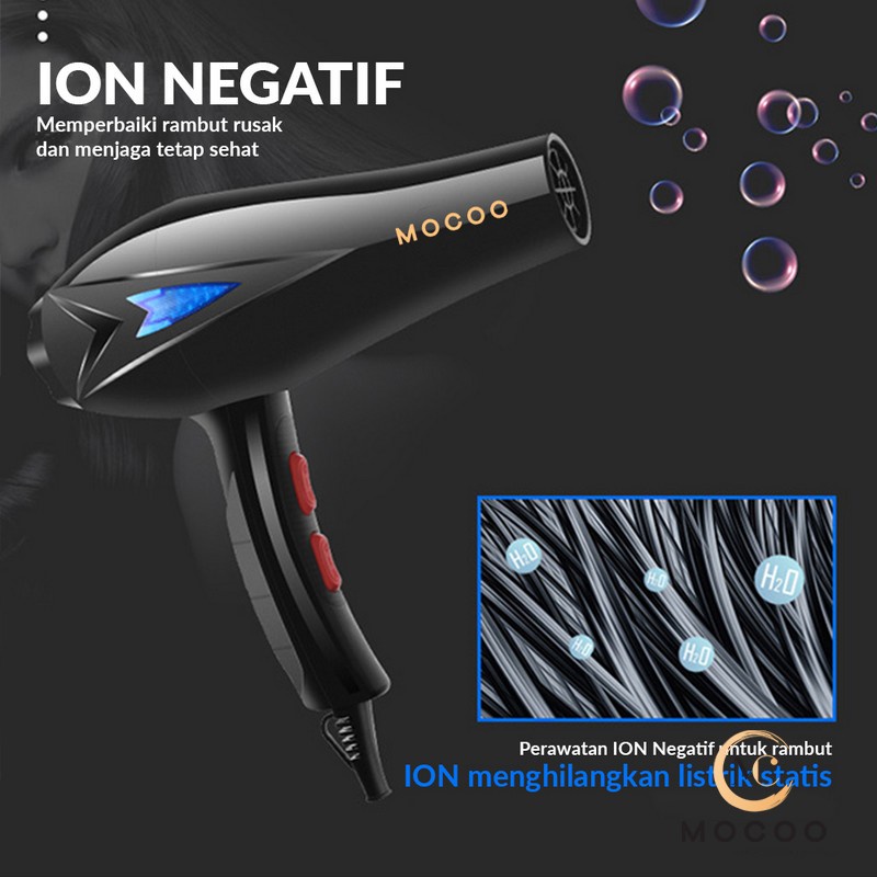 MOCOO Pengering Rambut Professional Hair Dryer Professional ( Free Sisir )MC-1636