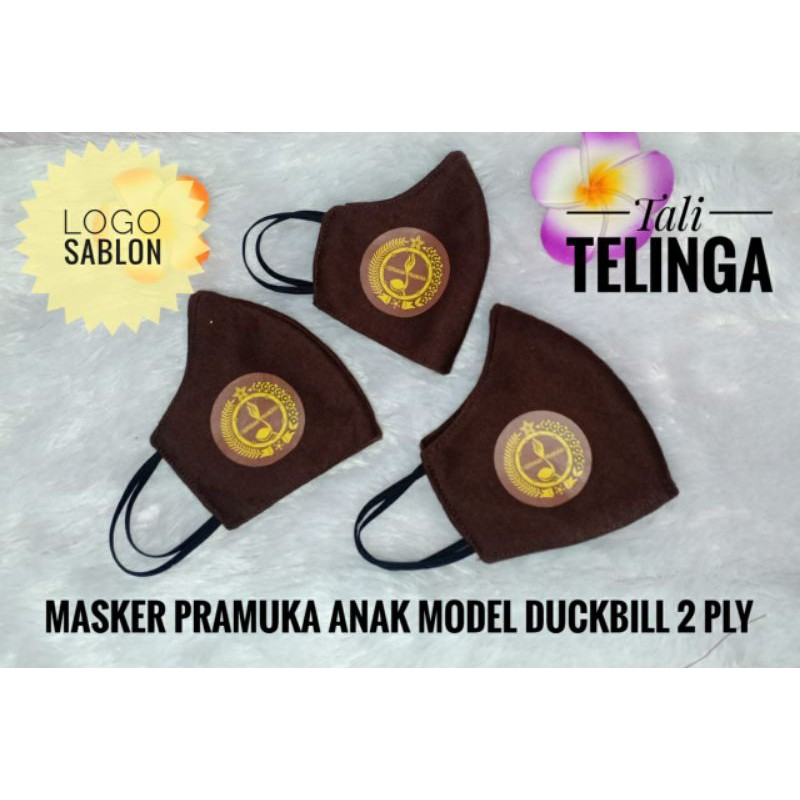 Masker Anak SD Logo Pramuka Sablon