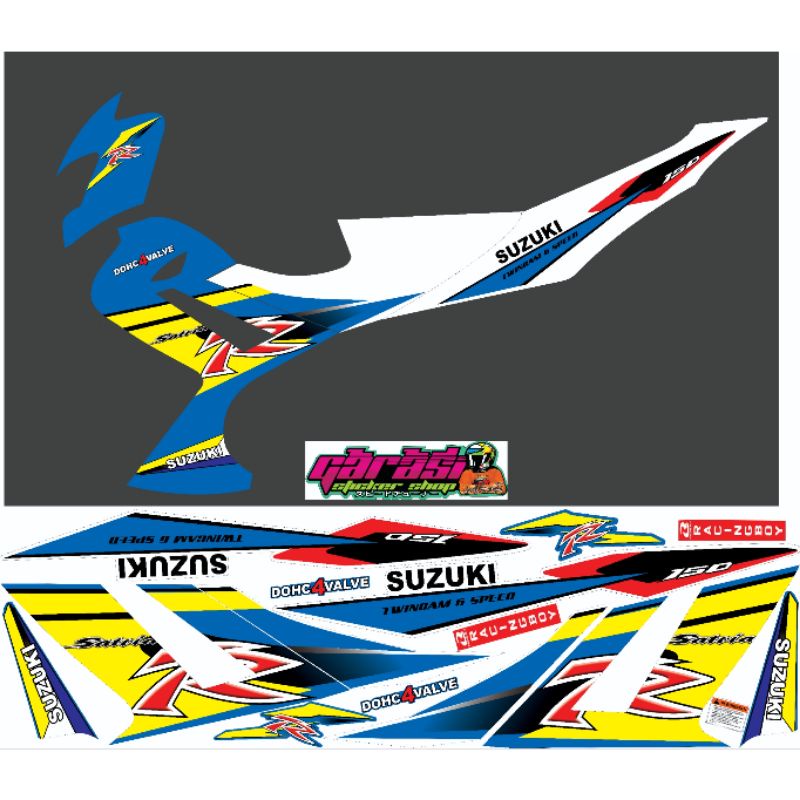 Stiker striping Suzuki Satria FU Barong custom 120R