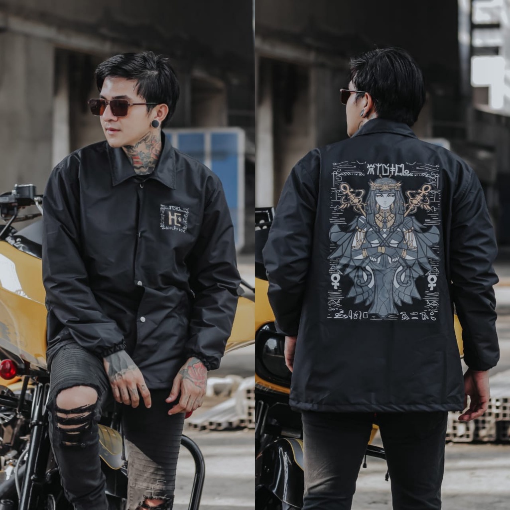 JAKET PRIA - JAKET COACH SALVIO HEXIA - JAKET WINDBREAKER - JAKET PARASUT PRIA - JAKET PARASUT-Hitam Putri