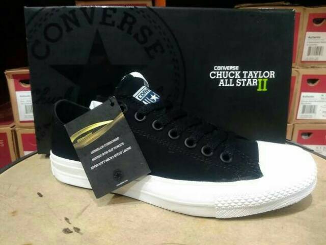 Sepatu Converse Chuck Taylor II Grade Original BNIB VIETNAM IMPORT PREMIUM Black White Hitam Putih