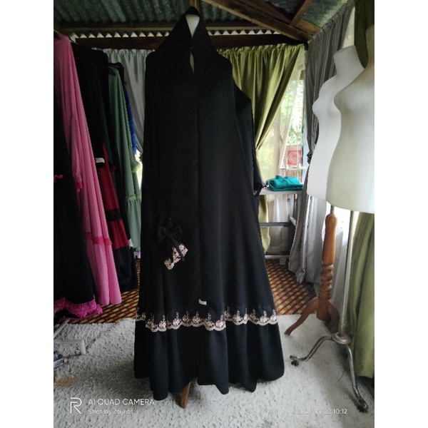 floor khimar jetblack renda, french khimar, khimar rooftop, khimar lantai jetblack renda