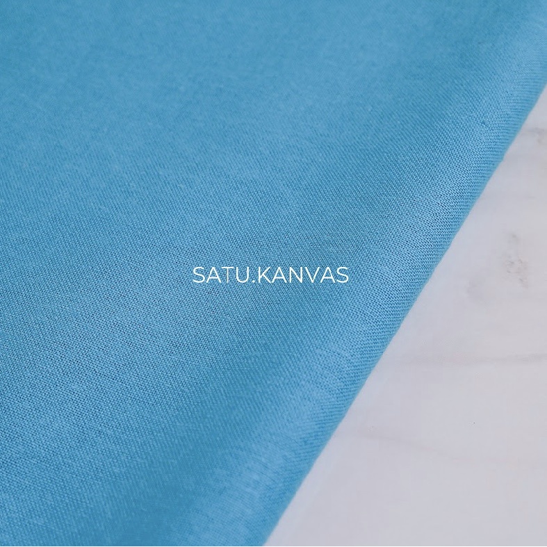 Kain LINEN RAMI Kualitas Premium bahan katun linen-BIRU TURKIS