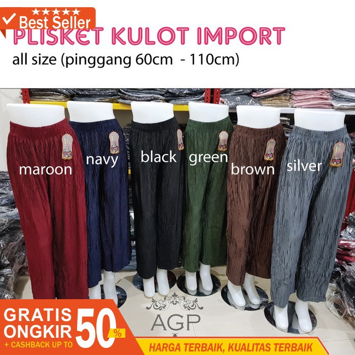 ATAR Celana Kulot Plisket Plisket Kulot Wanita Jumbo Kulot ATAR Celana Kulot Plisket Plisket Kulot Wanita Jumbo Kulot