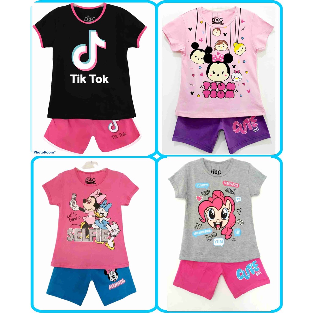 Baju Anak Perempuan / Kaos Anak Perempuan / Setelan Anak Perempuan Motif Tok Tik 1-10 Thn S