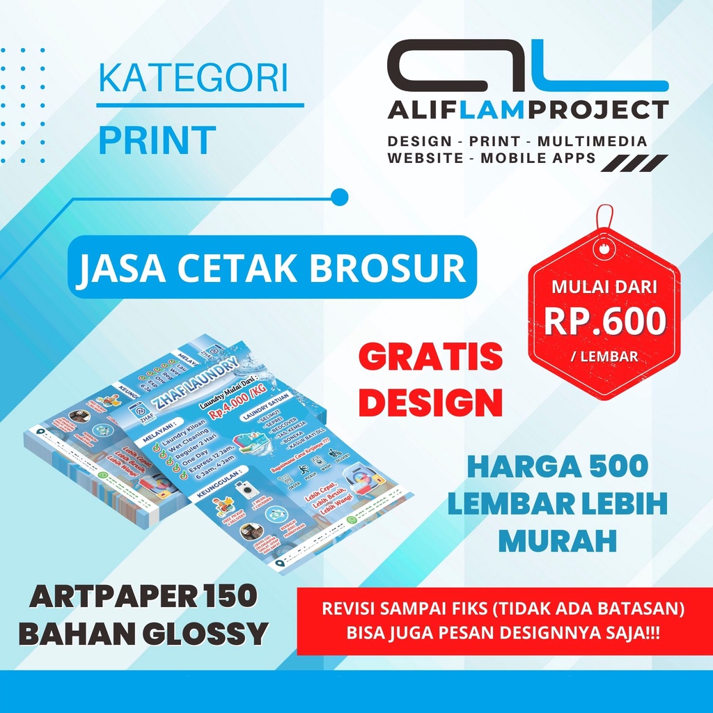 

CETAK BROSUR GRATIS DESIGN | BAHAN MENGKILAP | BROSUR ARTPAPER | BROSUR GLOSSY | REVISI SAMPAI FIX
