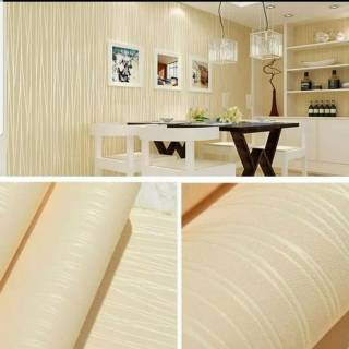 Wallpaper Sticker Dinding Krem Polos Bertekstur Salur Wallpaper Sticker Dinding Krem Polos Bertekstur Salur