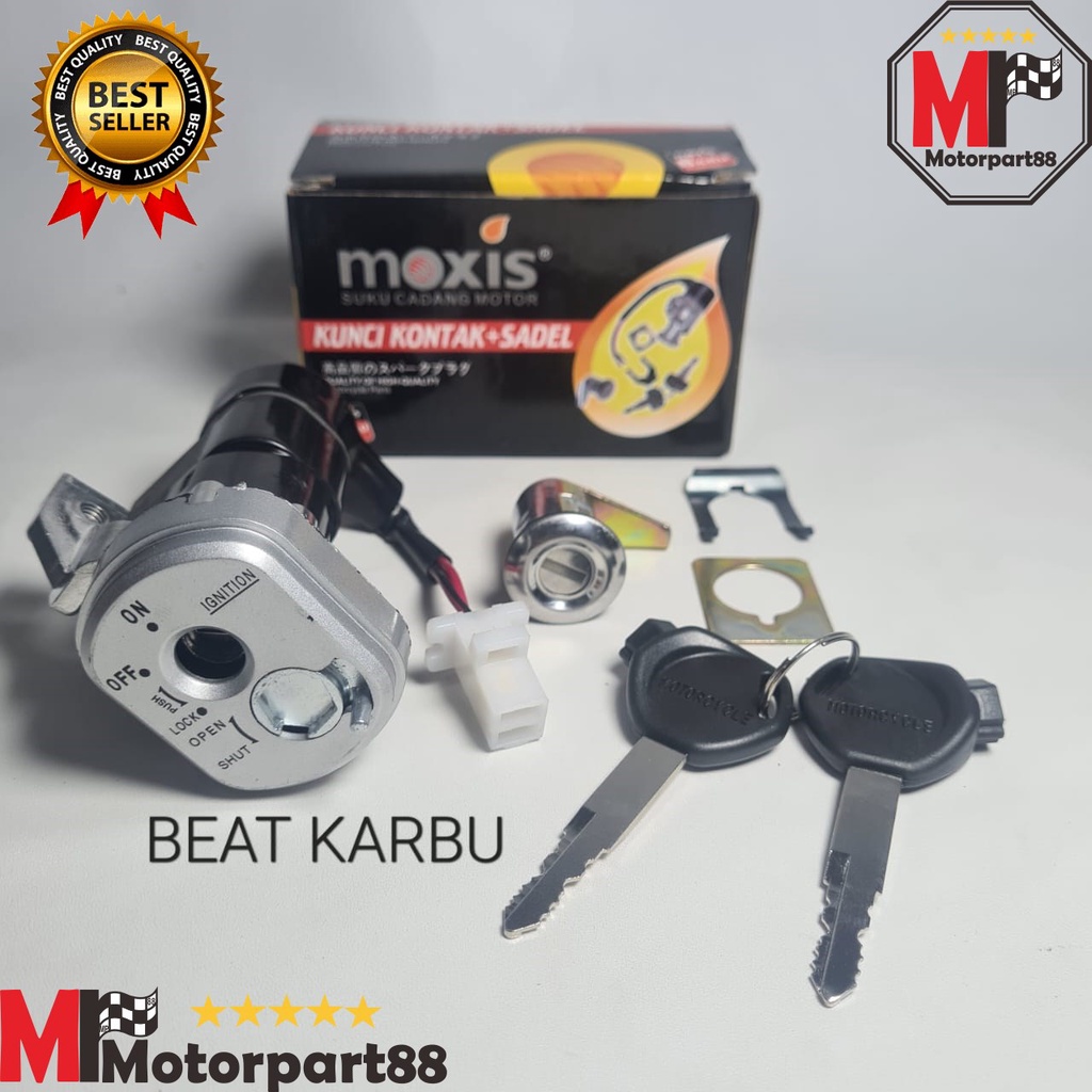 KUNCI KONTAK MOXIS ASSY SET DEPAN DAN JOK BEAT KARBU