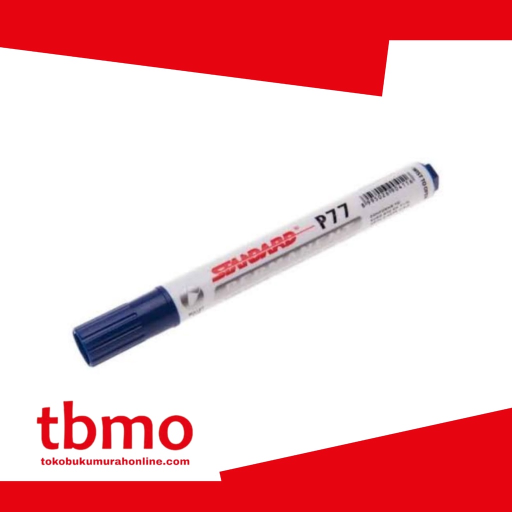 

TBMO SPIDOL PERMANEN / PERMANENT MARKER P-77 BLUE STANDARD 1PCS / SPIDOL PAPAN TULIS