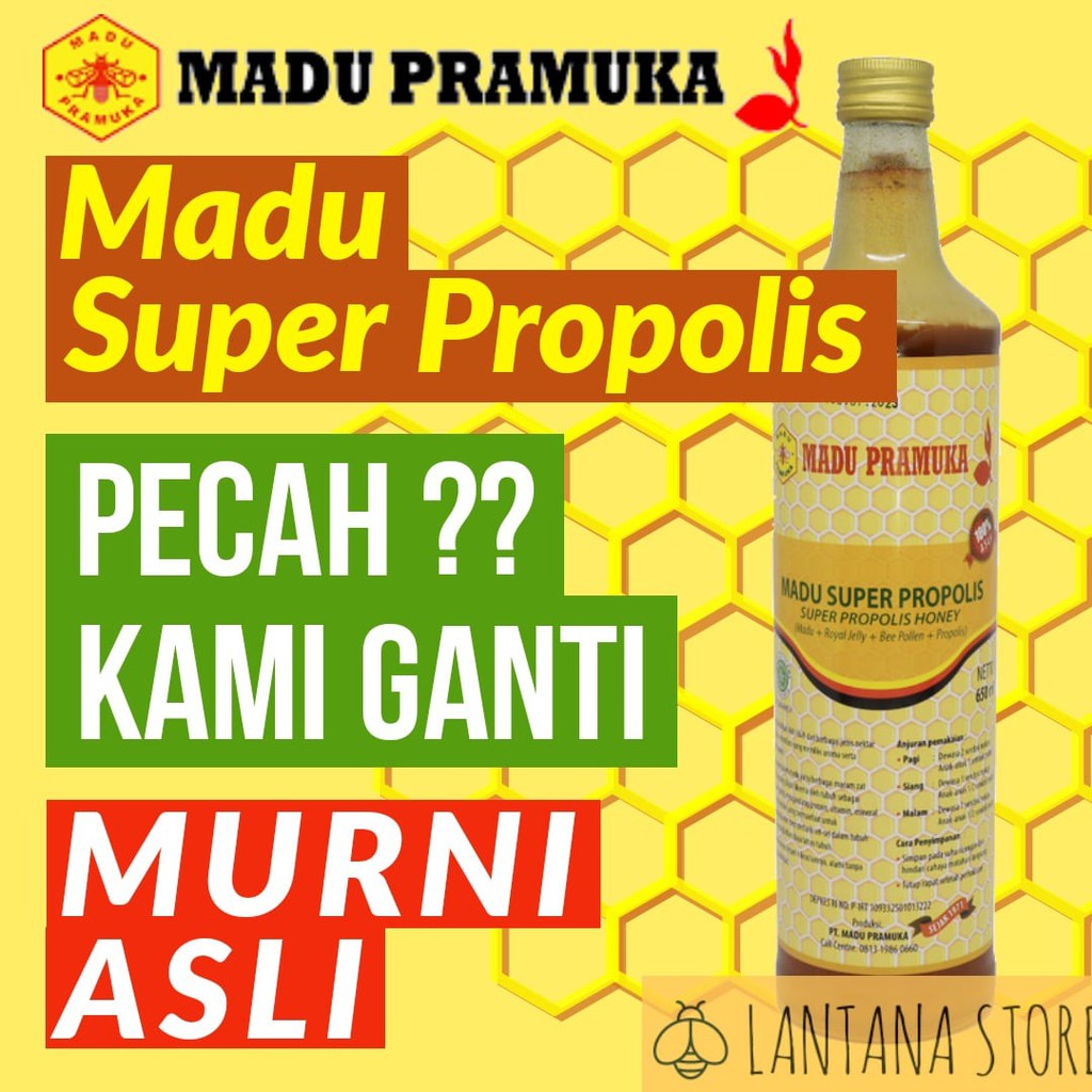 

MADU PRAMUKA SUPER PROPOLIS 650 ml (Madu Super (Madu + Bee Pollen + Royal Jelly + Propollis) 650ml