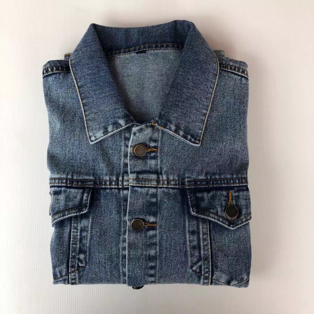 Jaket Denim Jeans Levis Pria Washed Jeans Biru UNisex All Size Original