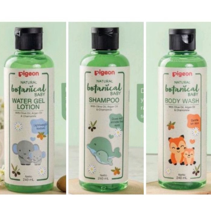 PIGEON Botanical Baby Shampoo / Body Wash / Water Gel Lotion 240ml