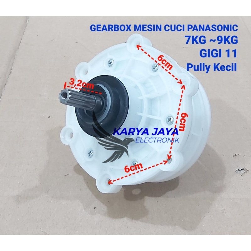 Gearbox Girbox Mesin cuci panasonic 7kg - 9kg 2 Tabung gigi 11 pully kecil