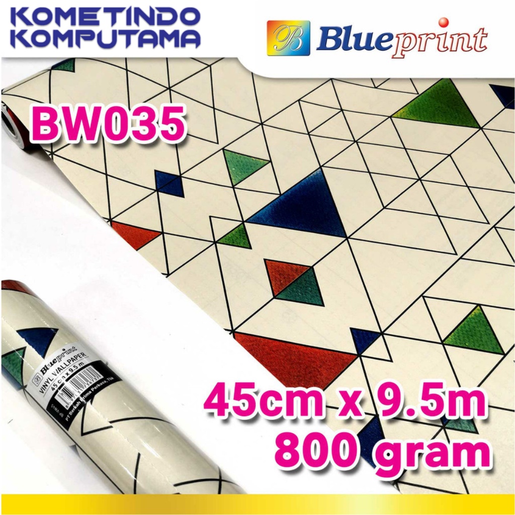 BW035 Wallpaper Sticker Vinyl Dinding BLUEPRINT 45Cm x 9,5M Motif BW035 - Wallpaper Dinding