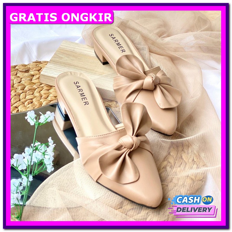 Modern.. Sepatu Sandal Sendal Hak High Heels Haigh Heels Hils Hells He Sarmer - Emilza Flat Mocca