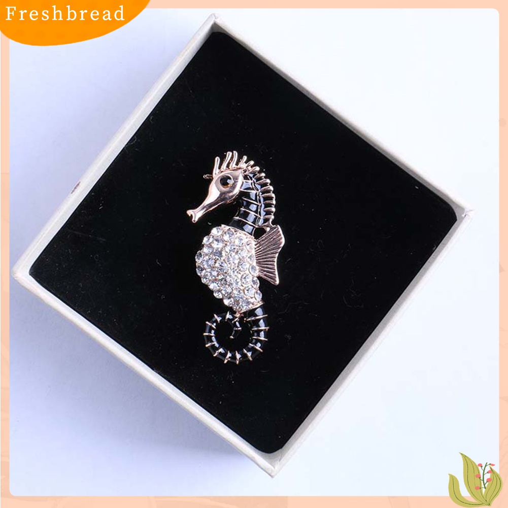 Terlaris Fashion Animal Sea Horse Brooch Pin Women Rhinestone Club Bridal Accessory Gift