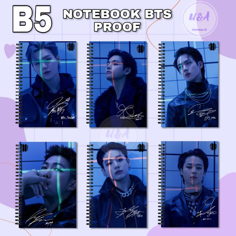 

[Unaverse] NOTEBOOK B5 BTS PROOF Buku Jungkook Taehyung Suga Murah