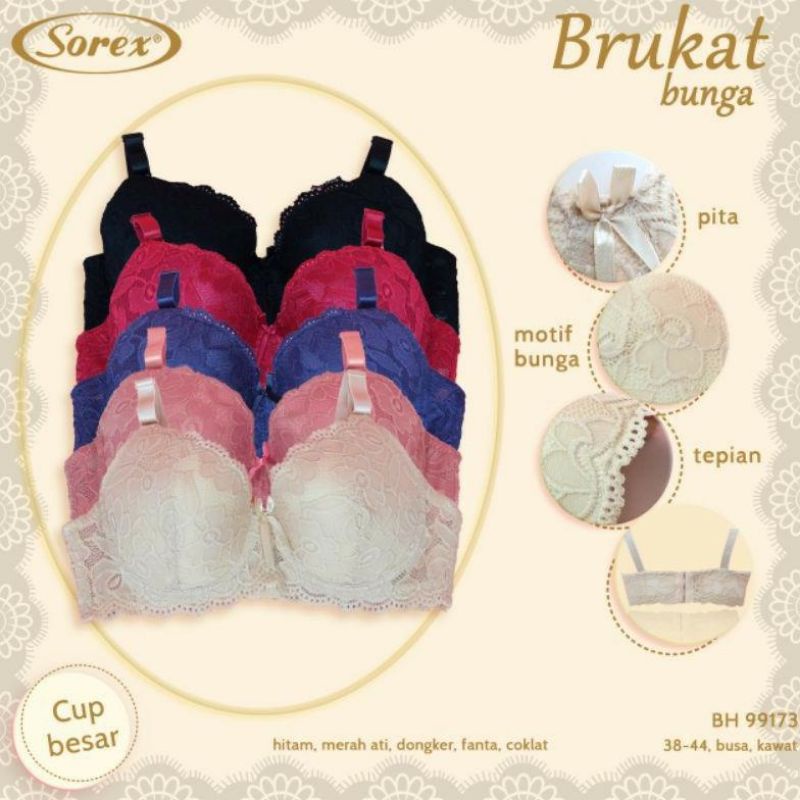 Bh Bra Sorex 99173 ✔️ | Borkat Motif Bunga Cup Besar