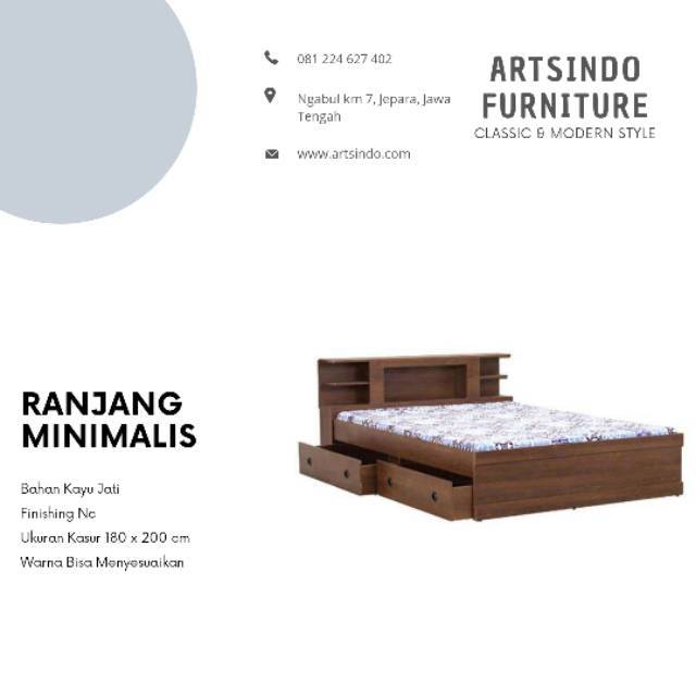 Ranjang Minimalis Kayu Jati Modern