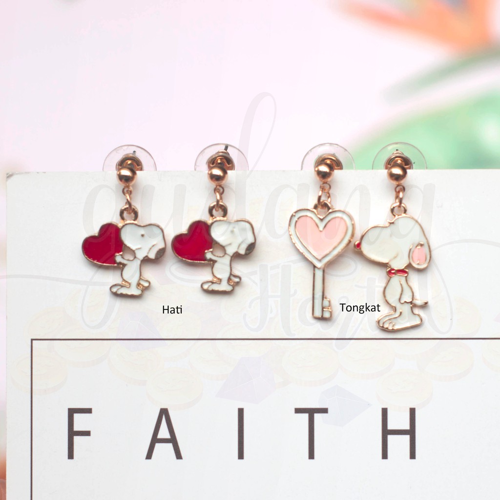 Anting Stud Anjing Hati Kado Lucu Simple Hadiah Unik GH 203723