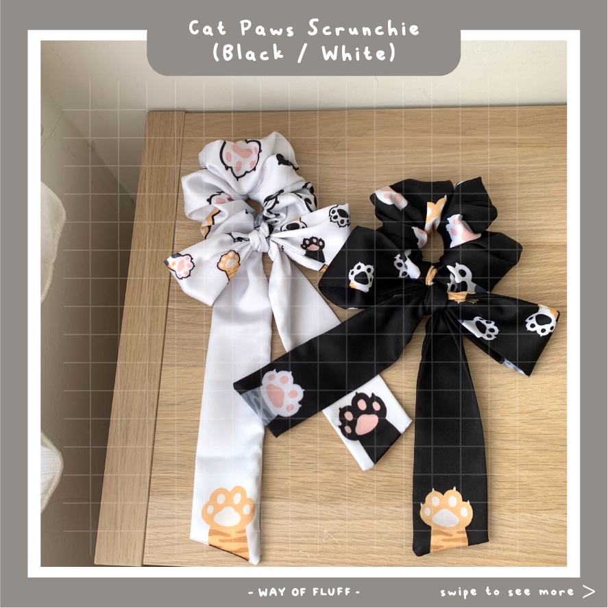 SCR010 - Cat Paws Scarfchie ( Scrunchie x Twilly ) - Way of Fluff