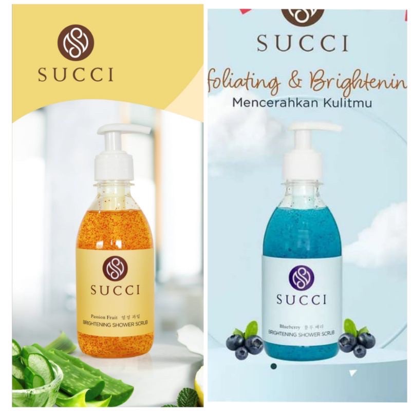 io❗️ADA HARGA GROSIR❗️succi shower scrub body wash 300 ml -- sabun mandi cair + scrub succi mirip scarlett