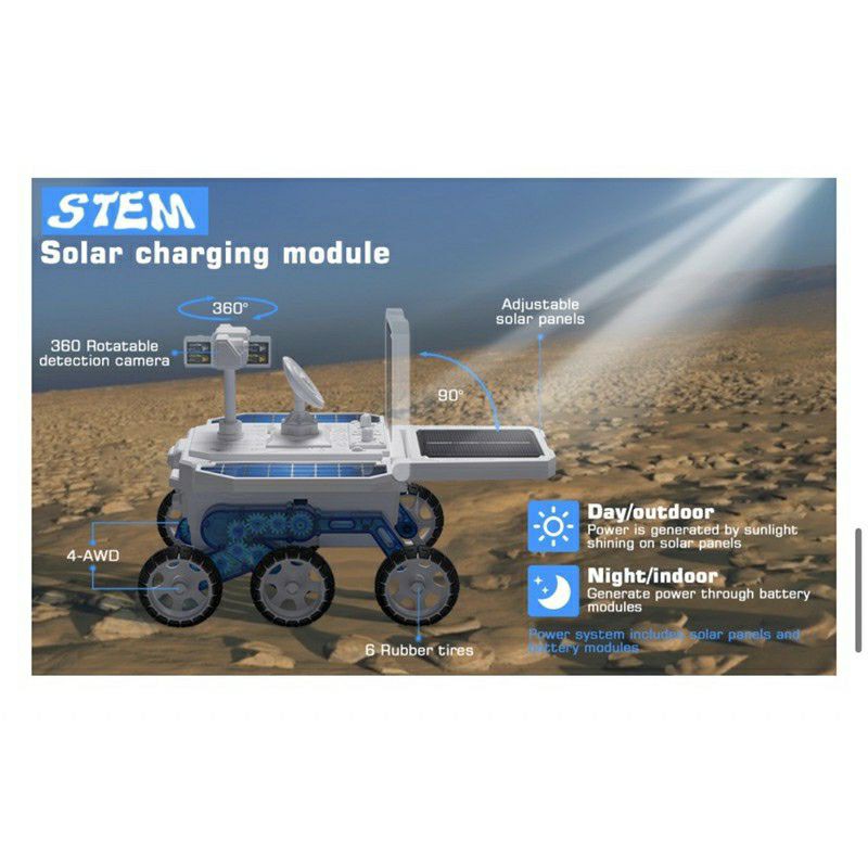 mainan edukasi diy solar mars / power car - stem toys