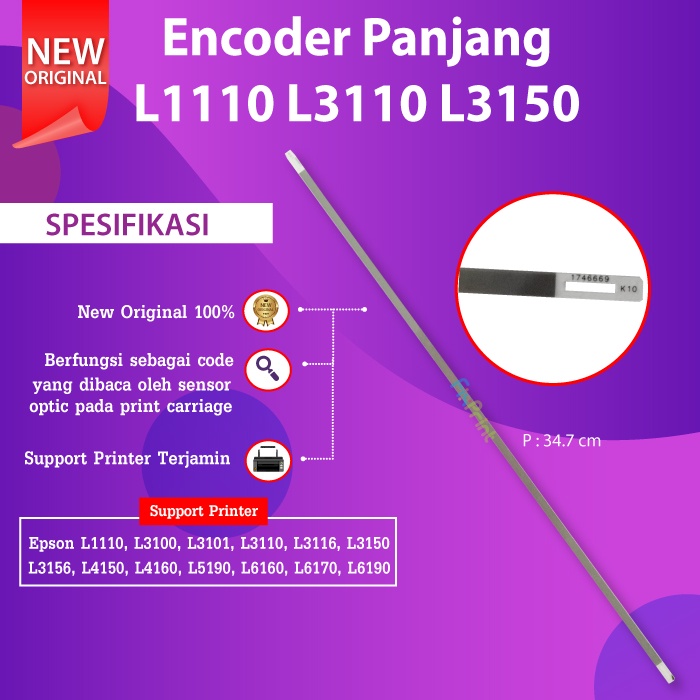 Encoder Panjang Epson L1110 L1210 L3110 L3210 Timing Line L3150 L3156 L4150 L4160 L5190 Original