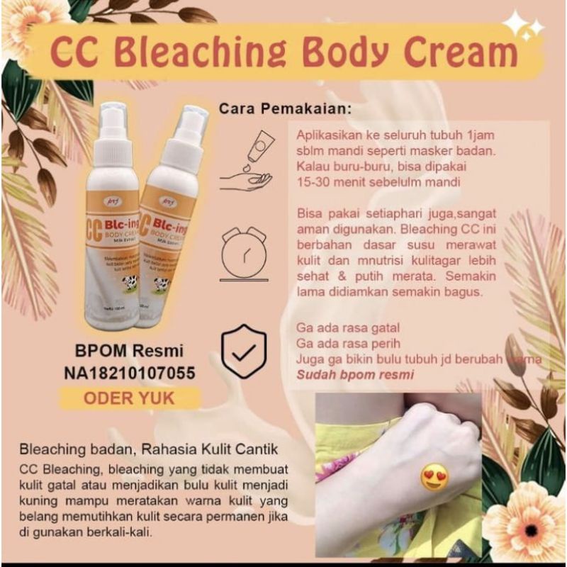 ready CC bleaching body cream BPOM bleaching badanku