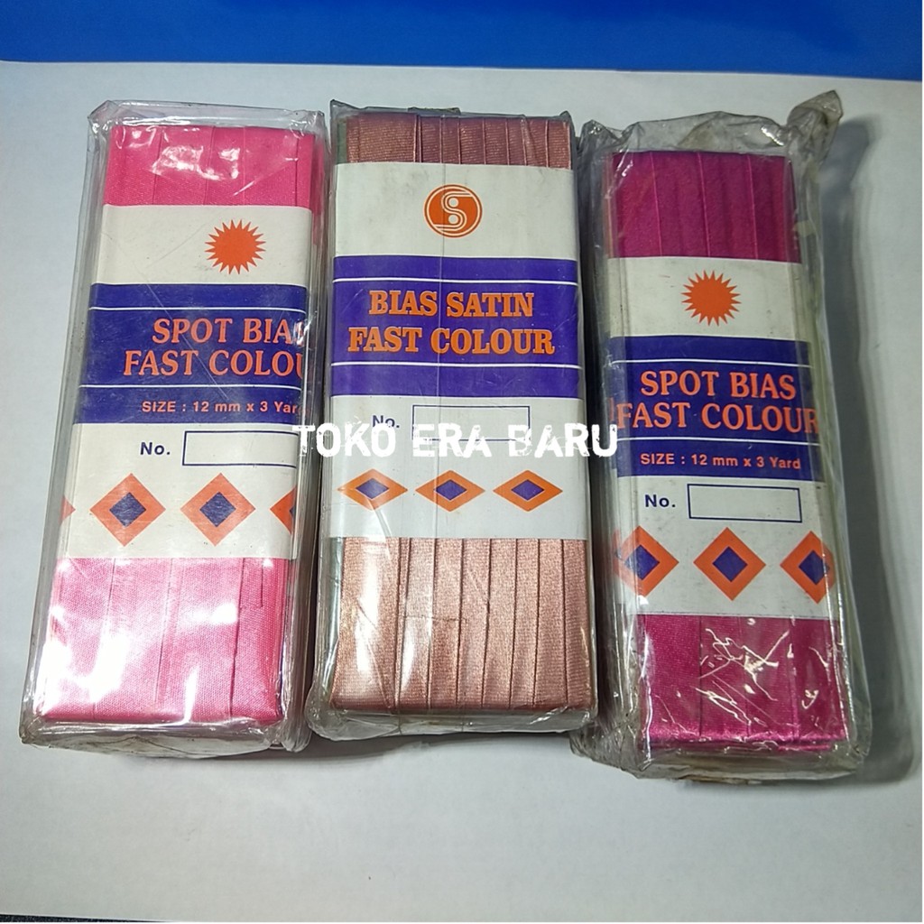 BISBAN BIAS TAPE POLOS BAHAN SATIN ISI 3 YARD