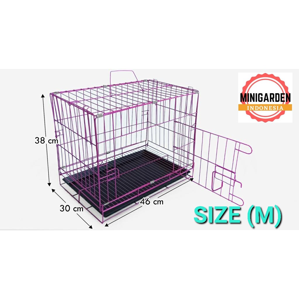 KANDANG LIPAT SIZE MEDIUM kandang besi kandang hewan kandang anjing kandang kucing pet cargo pet cage 46x30x38