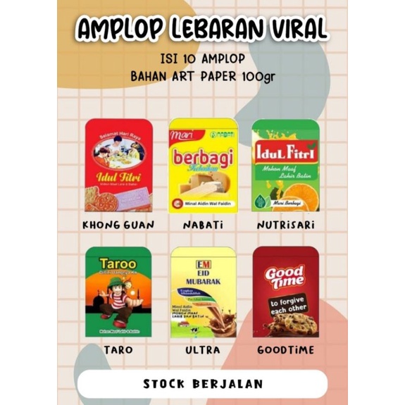 

Amplop lebaran viral motif snack glossy