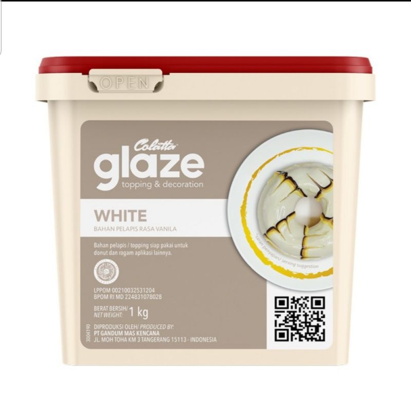 

COLATTA WHITE GLAZE KEMASAN 1 KG/DONAT TOPPING WHITE CHOCOLATE