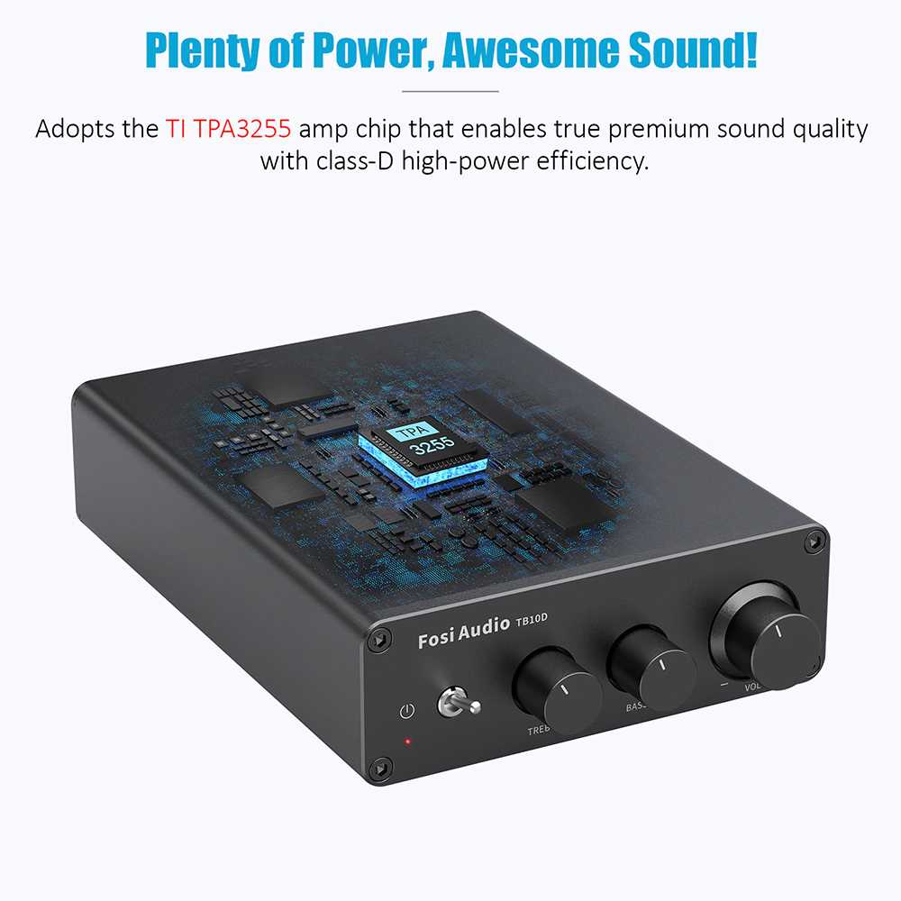 Audio Mini Amplifier 2 Channel Audio Hi-Fi Class D 2x300W - TB10D Fosi J1SK1EBK