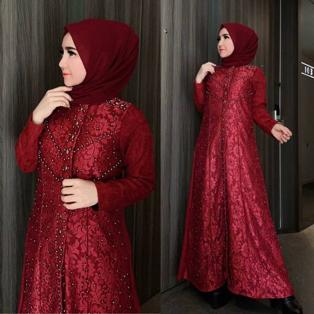 Gamis suede full mute 1000% original shellasaukia