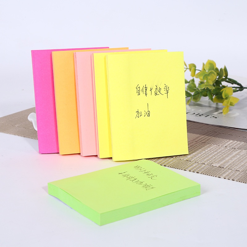 100 Lembar Sticky Note Warna Fluorescent Untuk Sekolah / Kantor