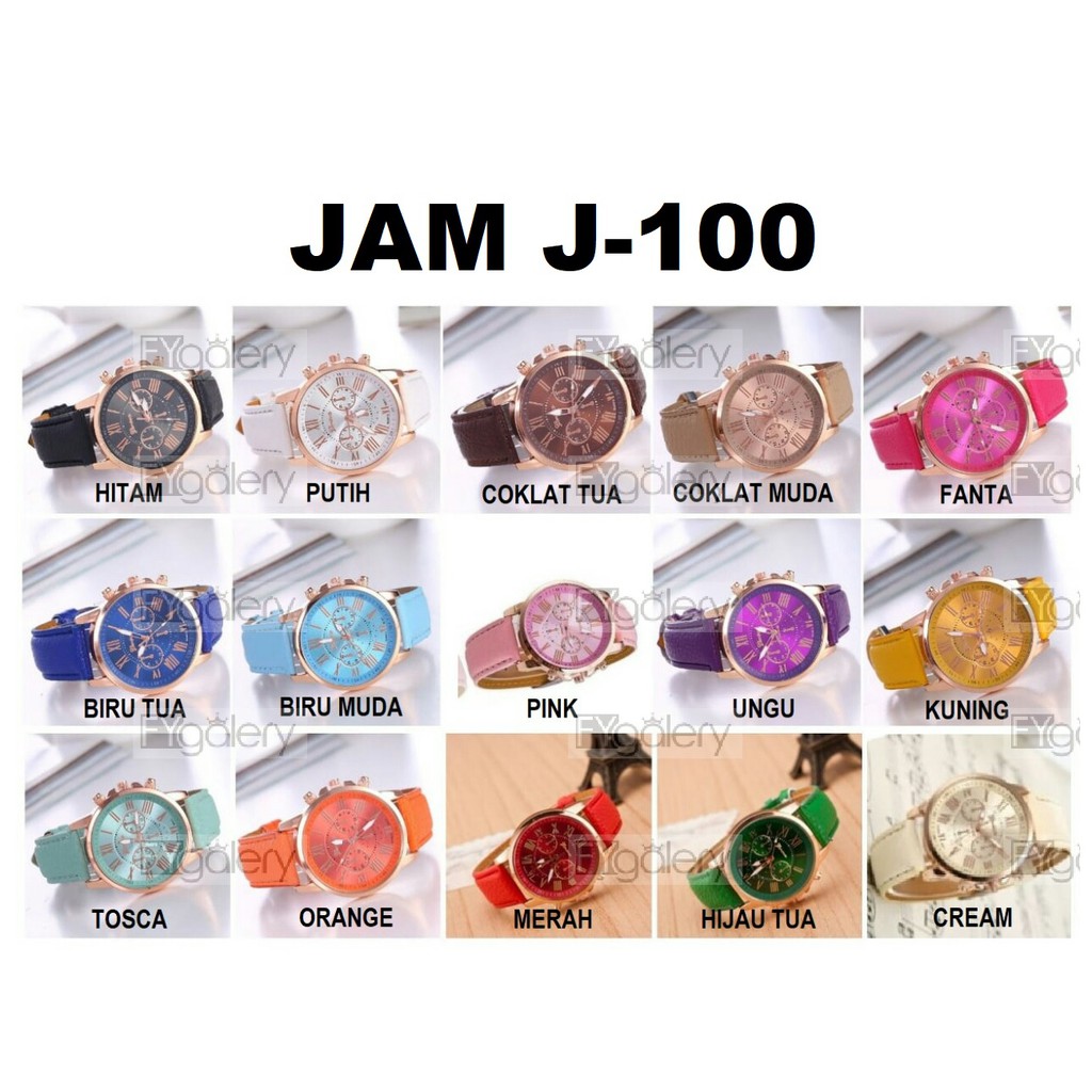 ELBER J100 Jam Tangan Kasual Fashion Leather Analog Quartz Fashion Wanita Murah-1